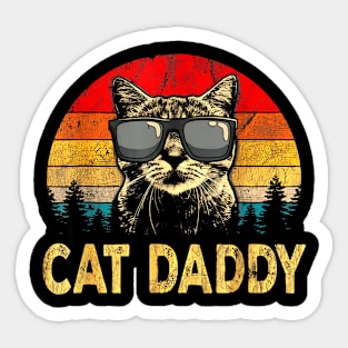 Mens Vintage Cat Daddy Funny Cat Lover Gift Cat Dad Fathers Sticker